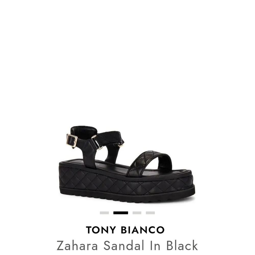 Tony Bianco Black Quilted Platform Sandals